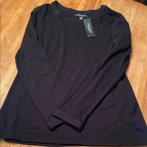 NWT Central Park West Black Crew Neck Long Sleeve T-Shirt
